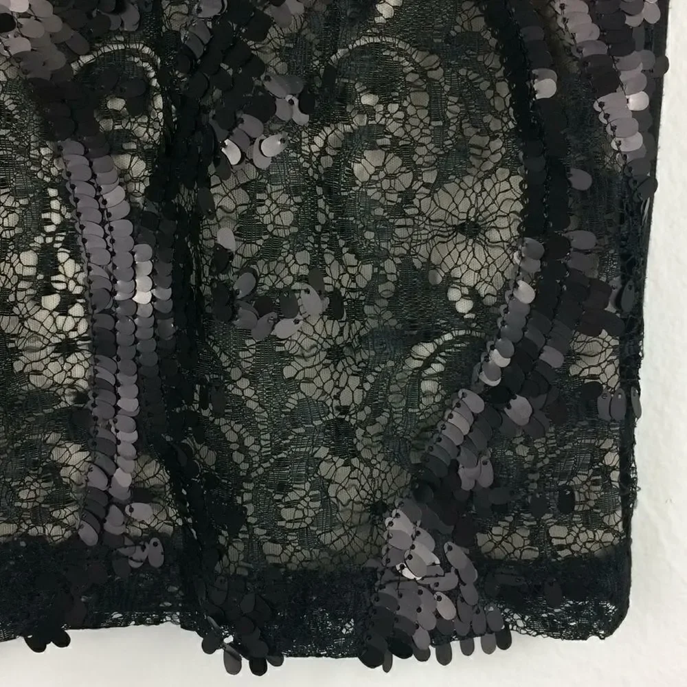 IZ Byer black jersey sequin skirt